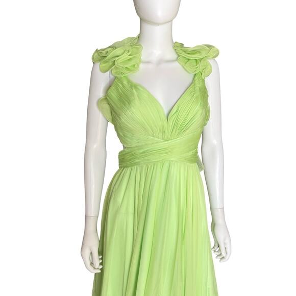 Mac Duggal Ruffle Tiered Cut-Out Chiffon Gown 67911 Mint Women’s Sz 8 - Picture 4 of 11